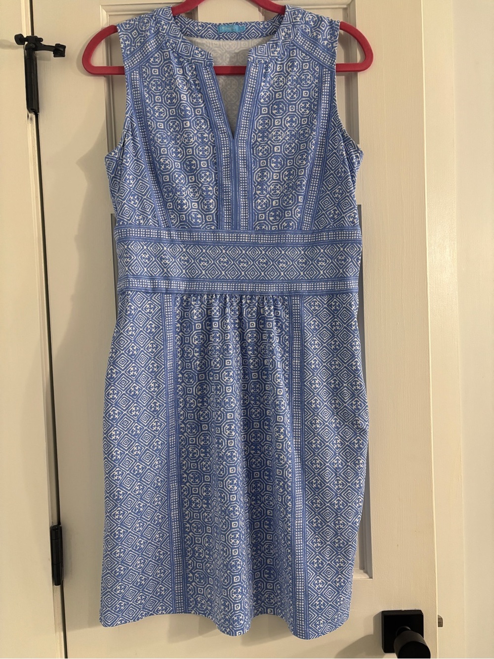 J.McLaughlin Blue Geo Shift Dress - Size Medium